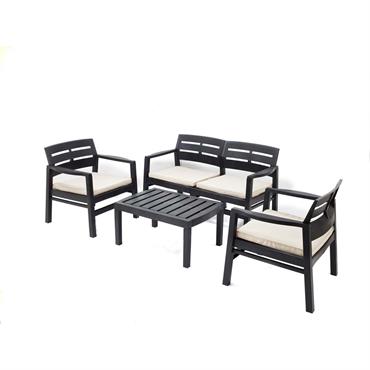 Salon d’extérieur anthracite 63x58 cm