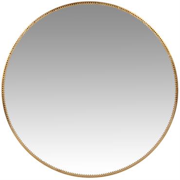 Miroir rond dentelle en métal doré D40