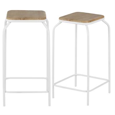 Sobres et polyvalents, vous allez adorer ces 2 tabourets pour îlot central H65 KRAFT.Ils trouveront leur place au salon ou dans votre cuisine.Montés sur 4 pieds en acier blanc, ces ...