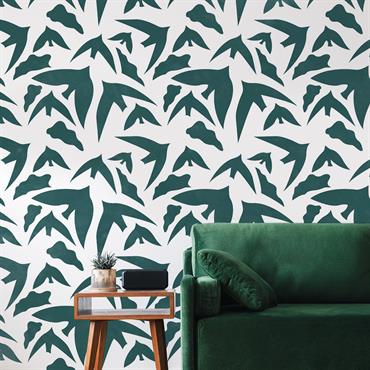 Papier peint panoramique birds vert 425x250cm