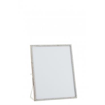 Cadre photo métal et verre argent 20x25