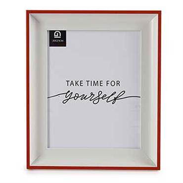 Cadre photo mural ou à poser blanc et rouge 20x25cm