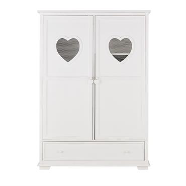 Armoire blanche 2 portes 1 tiroir
