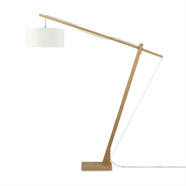 Lampadaire bambou/lin blanc H207cm