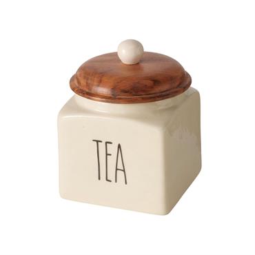 Boîte à thé en céramique et bois 11