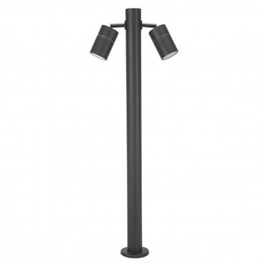 Borne de Jardin 2 Projecteurs  Acier inoxydable Noir 13x13x81 CM