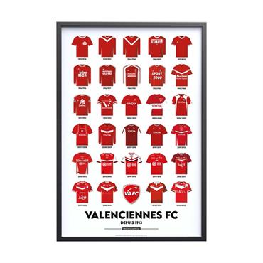 Affiche Foot -VALENCIENNES FC Maillots Historiques   40 x 60 cm