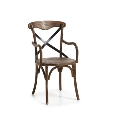 Fauteuil en croix en bois marron