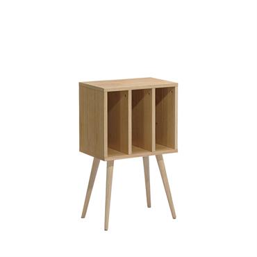 Meuble de rangement vinyles en bois - Bois clair