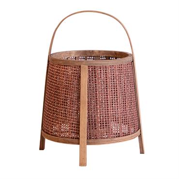 Lanterne en bambou marron 32x32x44 cm - lot de 2