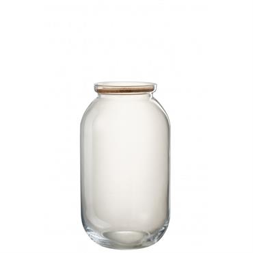 Pot décoratif verre/liège transparent H41cm