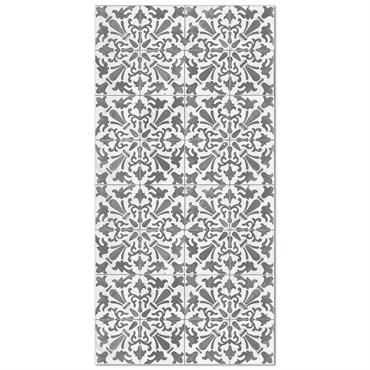 Tapis vinyle carreaux ciments géométrique gris 120x160cm