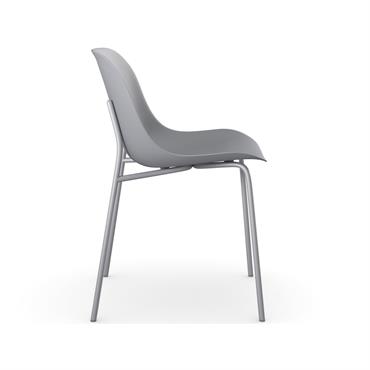 Lot de 2 chaises de salle à manger avec pieds en métal gris