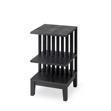 Table de chevet en bouleau noir huilé