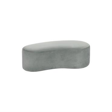 Banc design en velours - Gris clair
