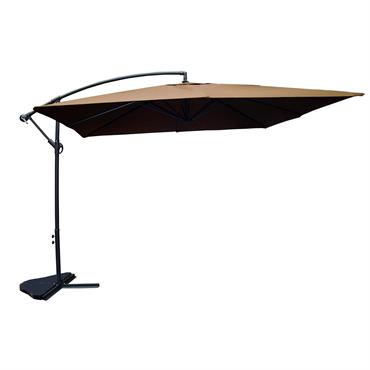 Parasol déporté 3 x 3 m chocolat
