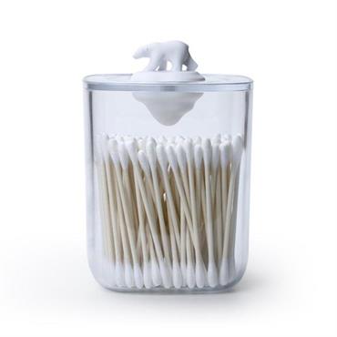 Cet ours polaire fait en bouteilles recyclées surnagera au-dessus de vos coton-tiges ou coton dans cette boite à rangement, idéale dans le coin salle de bains. Matière : bouteille recyclée ...
