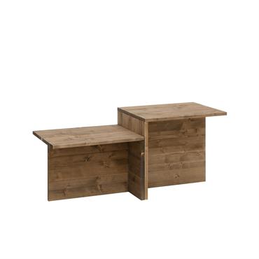 Table basse en bois de sapin vieilli 100x44