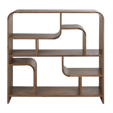 Etagère basse vintage en bois d'acacia massif