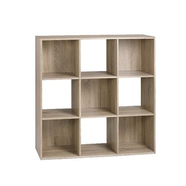 Etagère de rangement 9 cases - Effet Bois clair