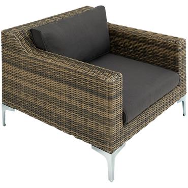 Ensemble salon de jardin modulable en rotin Fauteuil structure en
