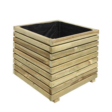 Bac à fleurs en bois de pin carré L-50cm