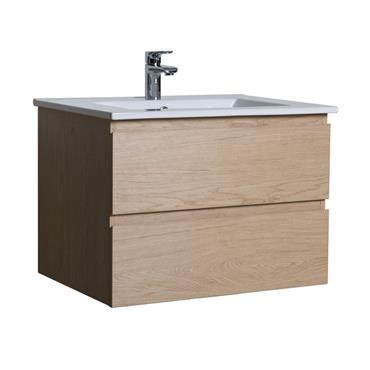 Meuble simple vasque 60cm  Décor chêne 