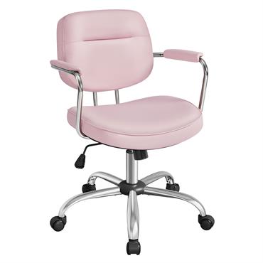 Chaise de bureau pivotante mécanisme à bascule hauteur réglable rose