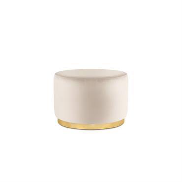 Pouf en velours beige