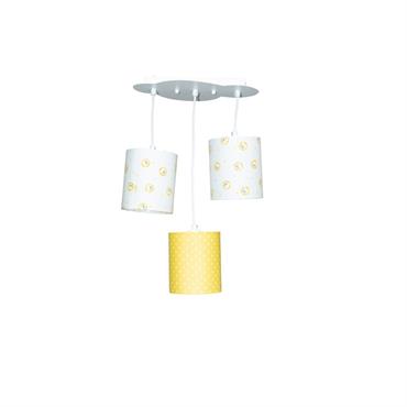 Suspension lumineuse en coton blanc