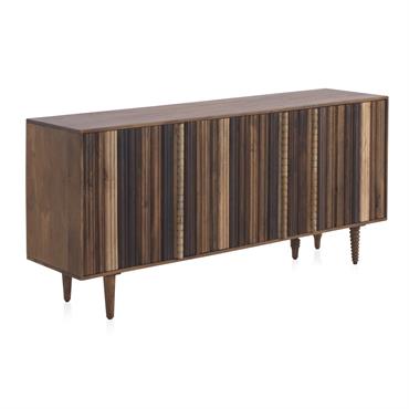 Buffet 3 portes multicolores en acacia massif