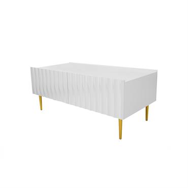 Table basse style contemporain 120 cm blanc / doré