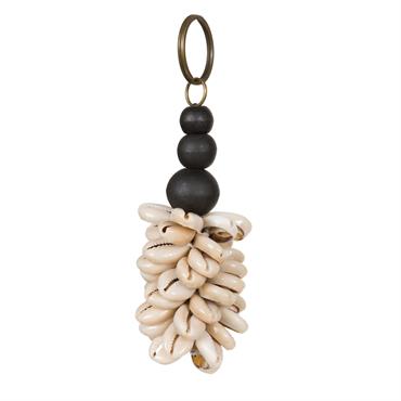 Porte-clés avec coquillages et perles en bois