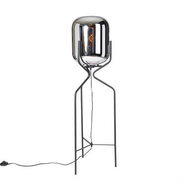 Lampadaire en verre noir