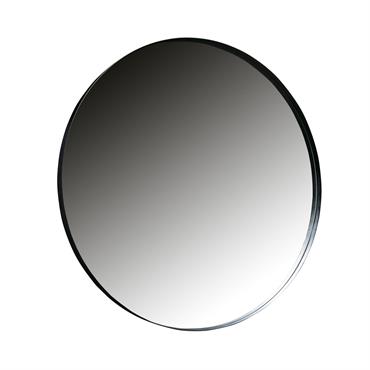 Grand miroir rond en métal noir