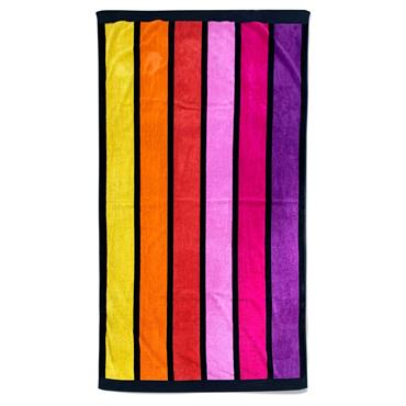 Serviette de plage éponge velours muticolore  happy chic 100 x 175