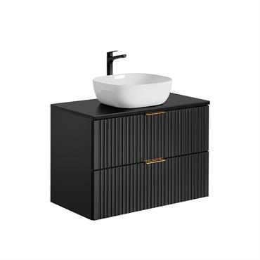 Meuble vasque stratifiés noir mat