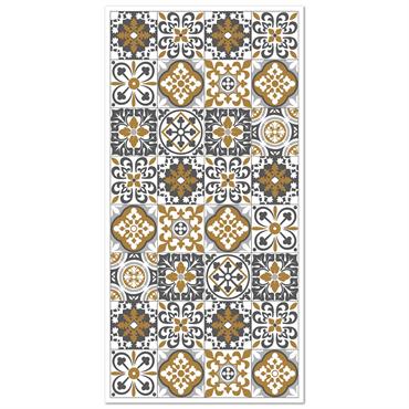 Tapis vinyle carreaux ciments triana orange 40x80cm