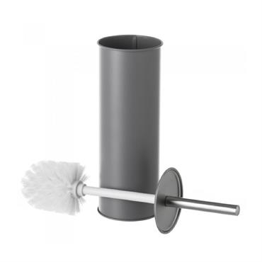 Balai brosse WC en métal gris