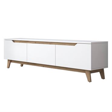Meuble TV 3 portes - L180 cm - Blanc
