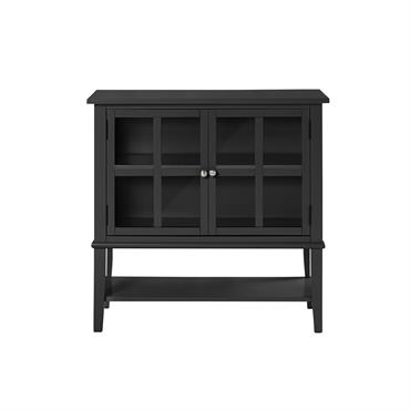Armoire avec 2 portes en mélaminé noir