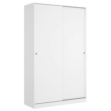 Armoire 2 portes effet bois blanc 120x50 cm