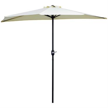 Demi parasol de balcon manivelle acier polyester crème