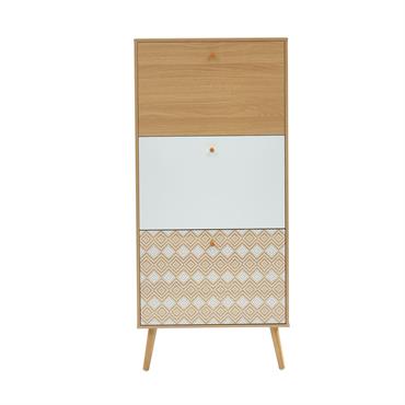 Meuble à chaussures   motifs et effet bois et chêne  3 portes