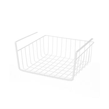Panier de rangement à suspendre métal blanc - 30x24