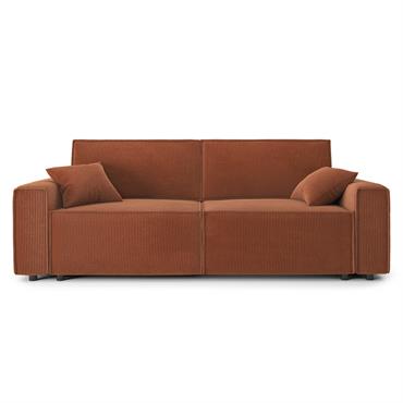 Le canapé MIRA allie confort, praticité et style.Sa fabrication européenne et son assise en mousse haute résilience 35kg/m3 garantissent une qualité et un confort incomparables.Son revêtement en velours côtelé terracotta, ...