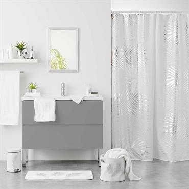 Rideau de douche blanc et argent 180x200cm