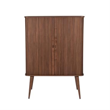 Buffet haut en bois foncé finition noyer