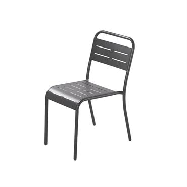 Lot de 6 chaises en acier gris foncé