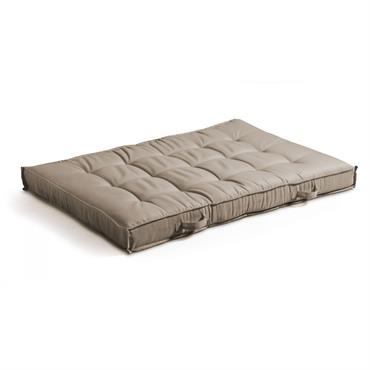 Coussin matelassé pour palette taupe 120x80